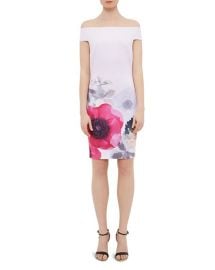 Ted Baker Wiyea Neon Poppy Off-the-Shoulder Dress at Bloomingdales